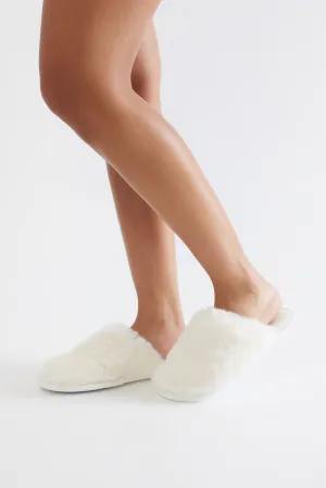 All Fuzzy Slippers - White