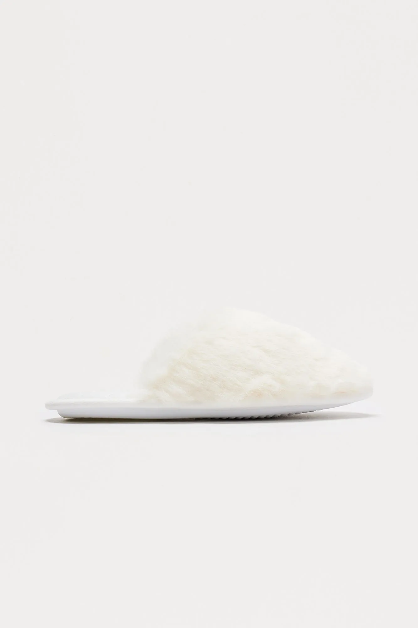 All Fuzzy Slippers - White