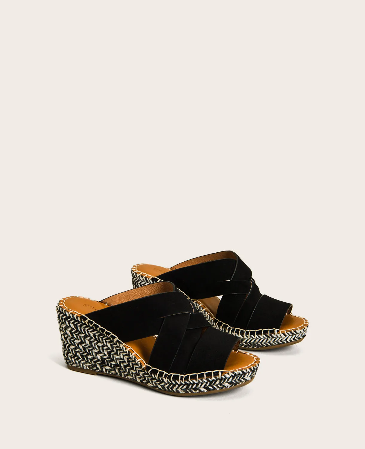 GENTLE SOULS - Charli Suede Woven Espadrille Wedge
