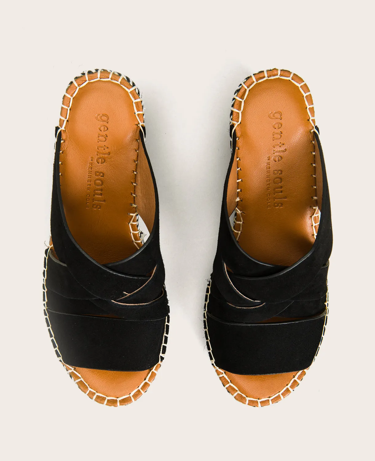 GENTLE SOULS - Charli Suede Woven Espadrille Wedge