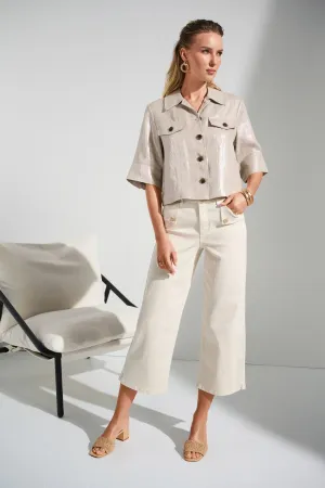 Joseph Ribkoff Greige Stretch Culotte Jeans