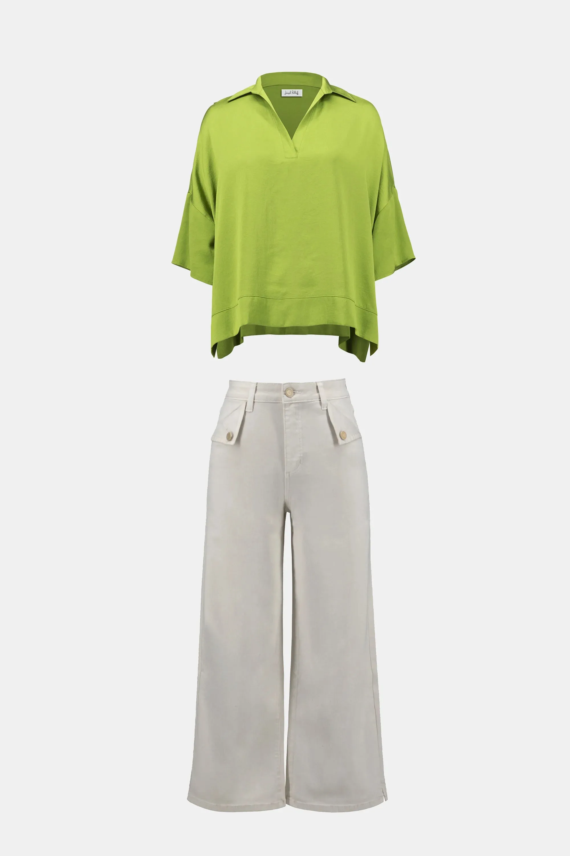 Joseph Ribkoff Greige Stretch Culotte Jeans