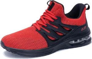 MEHOTO Men Running Shoes Air Tennis Athletic Sneakers Lightweight Breathable Walking Jogging Workout Gym Shoes for Men BlackRed, Size 10.5