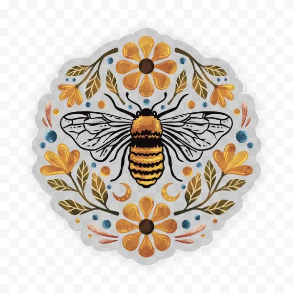 Sticker - Flowers Bee Clear